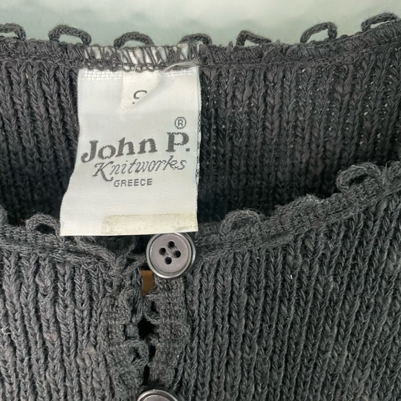 John P knit works 100% cotton made in Greece boxy cropped knit shirt - Picture 4 of 13